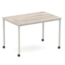 Impulse Straight Table Box Frame Leg With Castors - Grey Oak