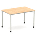 Impulse Straight Table Box Frame Leg With Castors - Maple