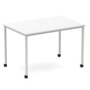 Impulse Straight Table Box Frame Leg With Castors - White