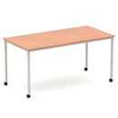 Impulse Straight Table Box Frame Leg With Castors - Beech