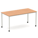 Impulse Straight Table Box Frame Leg With Castors - Oak