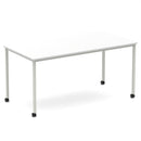 Impulse Straight Table Box Frame Leg With Castors - White