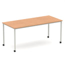 Impulse Straight Table Box Frame Leg With Castors - Oak