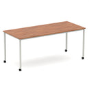Impulse Straight Table Box Frame Leg With Castors - Walnut