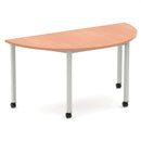 Impulse Semi-Circle Table With Box Frame Leg & Castors