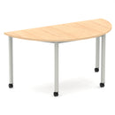 Impulse Semi-Circle Table With Box Frame Leg & Castors