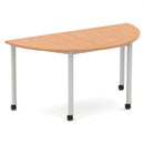 Impulse Semi-Circle Table With Box Frame Leg & Castors