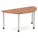 Impulse Semi-Circle Table With Box Frame Leg & Castors
