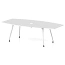 High gloss white Volta writable boardroom table by Dynamic with pop-up power module, sleek and modern office furniture.