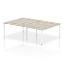 Impulse B2B 4 Person Bench Desk - Grey Oak
