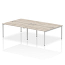 Impulse B2B 4 Person Bench Desk - Grey Oak