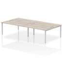 Impulse B2B 4 Person Bench Desk - Grey Oak