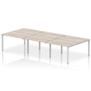 Impulse B2B 6 Person Bench Desk - Grey Oak