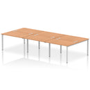 Impulse B2B 6 Person Bench Desk - Oak