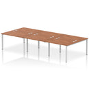 Impulse B2B 6 Person Bench Desk - Walnut
