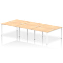 Impulse B2B 6 Person Bench Desk - Maple