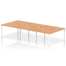 Impulse B2B 6 Person Bench Desk - Oak