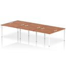 Impulse B2B 6 Person Bench Desk - Walnut