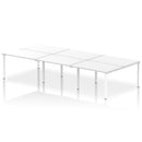 Impulse B2B 6 Person Bench Desk - White