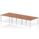 Impulse B2B 6 Person Bench Desk - Walnut