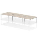 Impulse B2B 6 Person Bench Desk - Grey Oak
