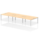 Impulse B2B 6 Person Bench Desk - Maple