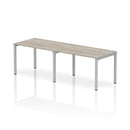 Impulse 2 Person Single Row Bench Desk - Grey Oak