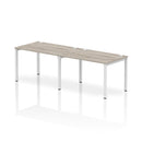 Impulse 2 Person Single Row Bench Desk - Grey Oak