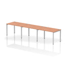 Impulse 3 Person Single Row Bench Desk - Beech