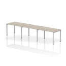 Impulse 3 Person Single Row Bench Desk - Grey Oak