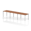 Impulse 3 Person Single Row Bench Desk - Walnut