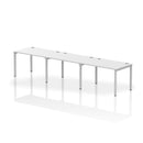 Impulse 3 Person Single Row Bench Desk - White