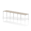 Impulse 3 Person Single Row Bench Desk - Grey Oak