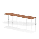 Impulse 3 Person Single Row Bench Desk - Walnut