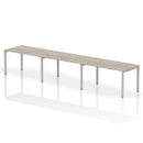 Impulse 3 Person Single Row Bench Desk - Grey Oak
