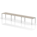 Impulse 3 Person Single Row Bench Desk - Grey Oak