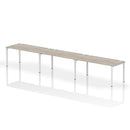 Impulse 3 Person Single Row Bench Desk - Grey Oak