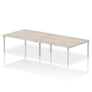 Impulse B2B 4 Person Bench Desk - Grey Oak