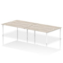 Impulse B2B 4 Person Bench Desk - Grey Oak