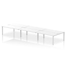 Impulse B2B 6 Person Bench Desk - White
