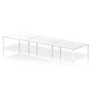 Impulse B2B 6 Person Bench Desk - White