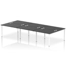 Impulse B2B 6 Person Bench Desk - Black