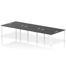 Impulse B2B 6 Person Bench Desk - Black