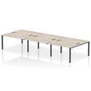 Impulse B2B 6 Person Bench Desk - Grey Oak