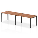 Impulse 2 Person Single Row Bench Desk - Walnut