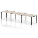 Impulse 3 Person Single Row Bench Desk - Grey Oak