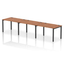 Impulse 3 Person Single Row Bench Desk - Walnut