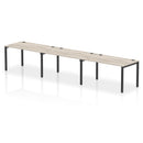 Impulse 3 Person Single Row Bench Desk - Grey Oak