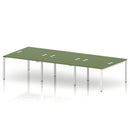 Impulse B2B 6 Person Bench Desk - Moss Green