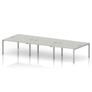 Impulse B2B 6 Person Bench Desk - Dove Grey